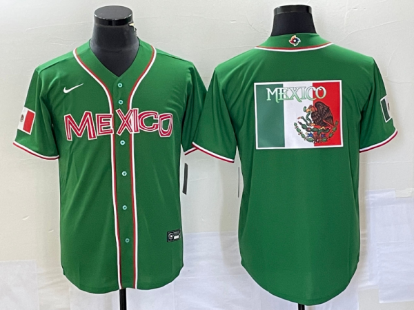 Men Mexico Baseball 2023 Green World Baseball Classic Team Big Logo Stitched Jersey