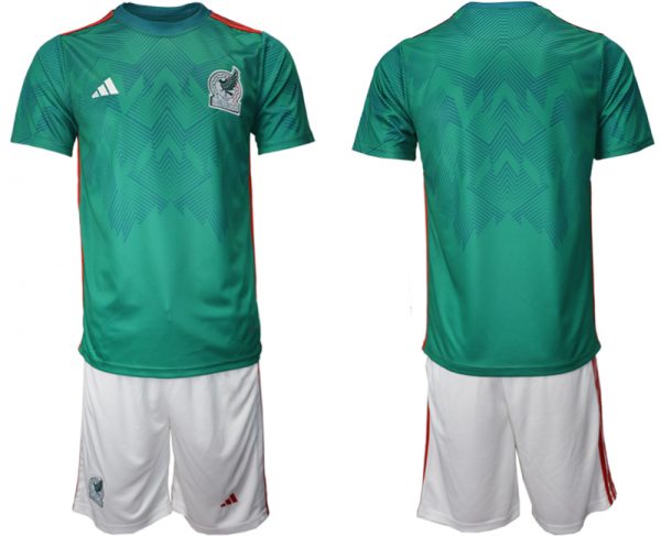 Men Mexico Blank Green Home Soccer Jersey Suit