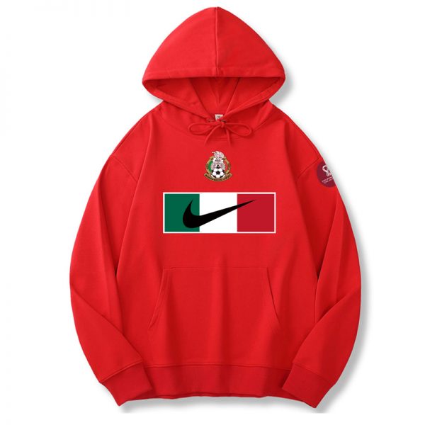 Men Mexico World Cup Soccer Hoodie Red