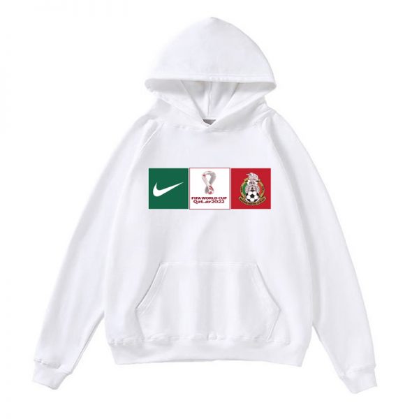 Men Mexico World Cup Soccer Hoodie White 001