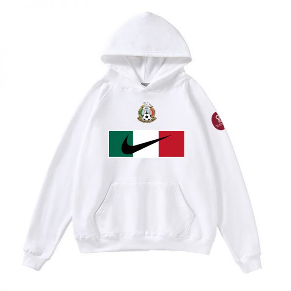 Men Mexico World Cup Soccer Hoodie White