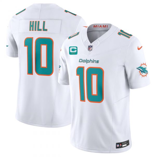 Men Miami Dolphins #10 Tyreek Hill White 2023 F.U.S.E With 2-Star C Patch Vapor Limited Stitched Football Jersey
