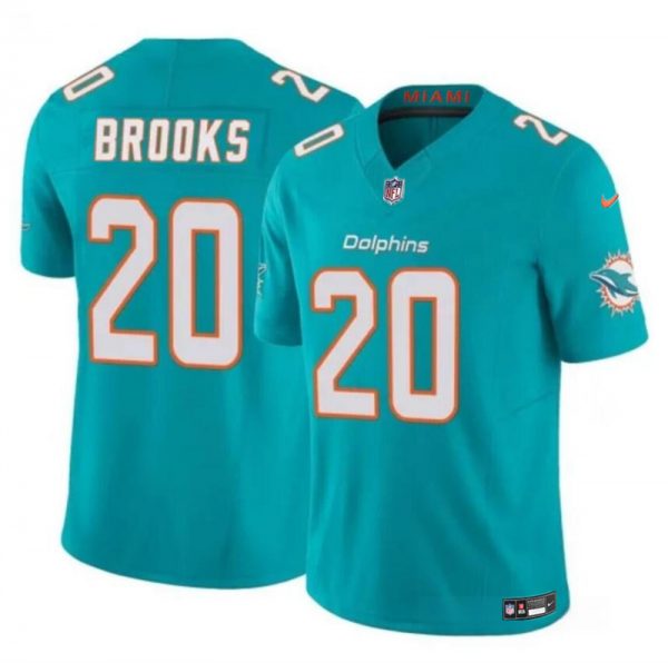 Men Miami Dolphins #20 Jordyn Brooks Aqua 2024 F.U.S.E Vapor Limited Stitched Football Jersey