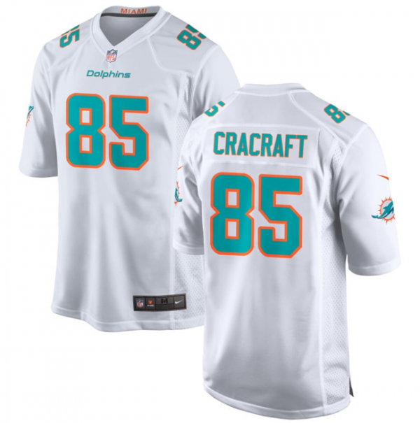 Men Miami Dolphins #85 River Cracraft White Stitched Game Jersey