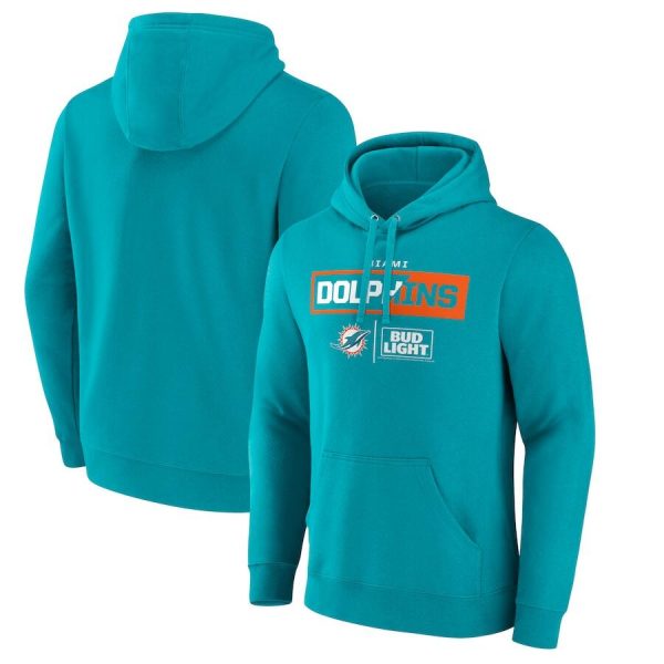 Men Miami Dolphins Aqua x Bud Light Pullover Hoodie