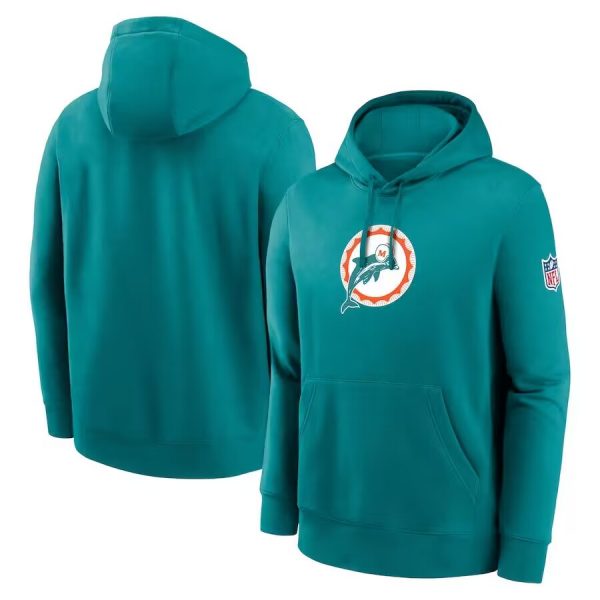 Men Miami Dolphins Blue Pullover Hoodie