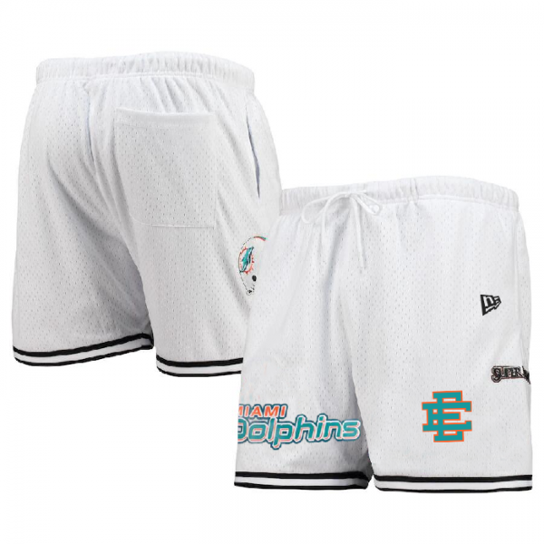 Men Miami Dolphins Pro White/Aqua Shorts 001