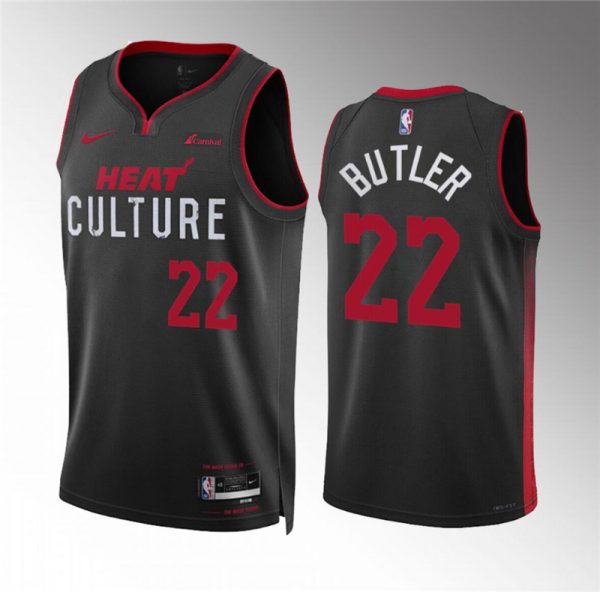 Men Miami Heat #22 Jimmy Butler Black 2023/24 City Edition Stitched Basketball Jersey