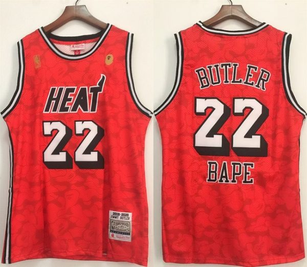 Men Miami Heat #22 Jimmy Butler Red Stitched Jersey