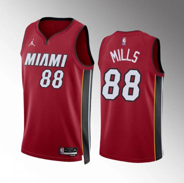 Men Miami Heat #88 Patrick Mills Red Statement Edition Stitched Basketball Jersey