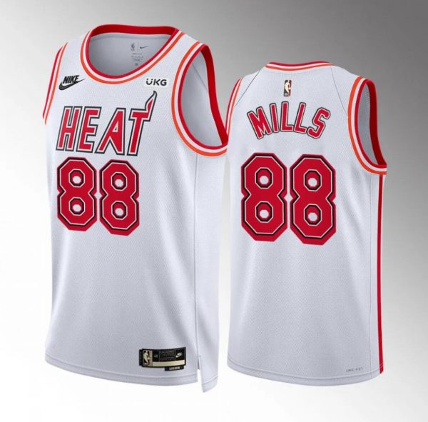 Men Miami Heat #88 Patrick Mills White Classic Edition Stitched Basketball Jersey