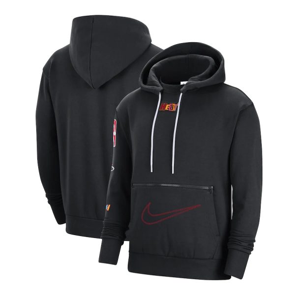 Men Miami Heat Black 2022/23 City Edition Courtside Heavyweight Fleece Pullover Hoodie