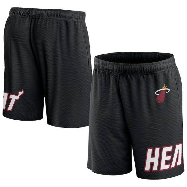 Men Miami Heat Black Free Throw Mesh Shorts