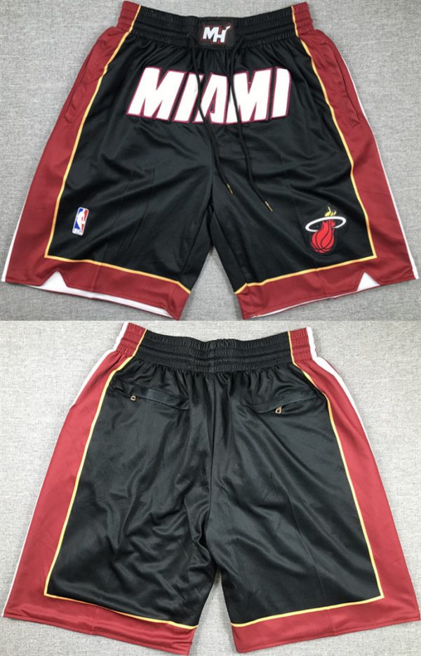 Men Miami Heat Black Shorts (Run Small)