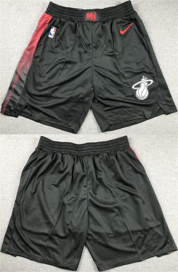 Men Miami Heat Black Shorts (Run Small)