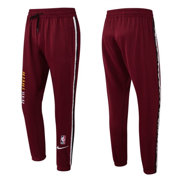 Men Miami Heat Burgundy Performance Showtime Basketball Pants