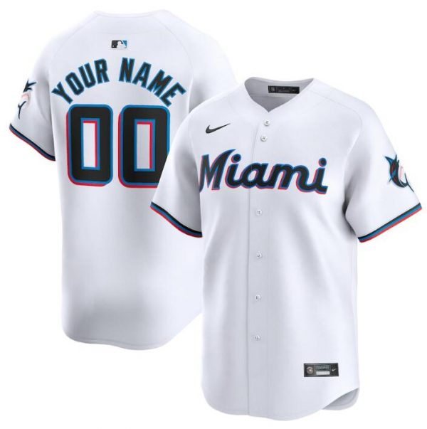 Miami Marlins Active Player Custom White 2024 Home Limited Stitched Baseball Jersey