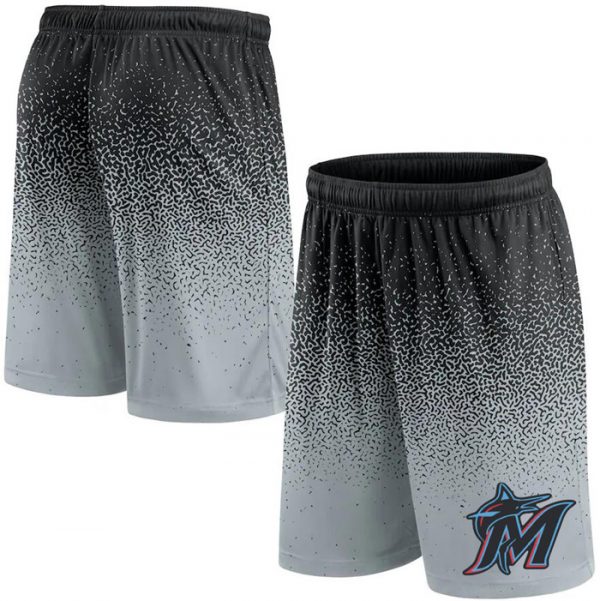 Men Miami Marlins Black/Grey Ombre Shorts