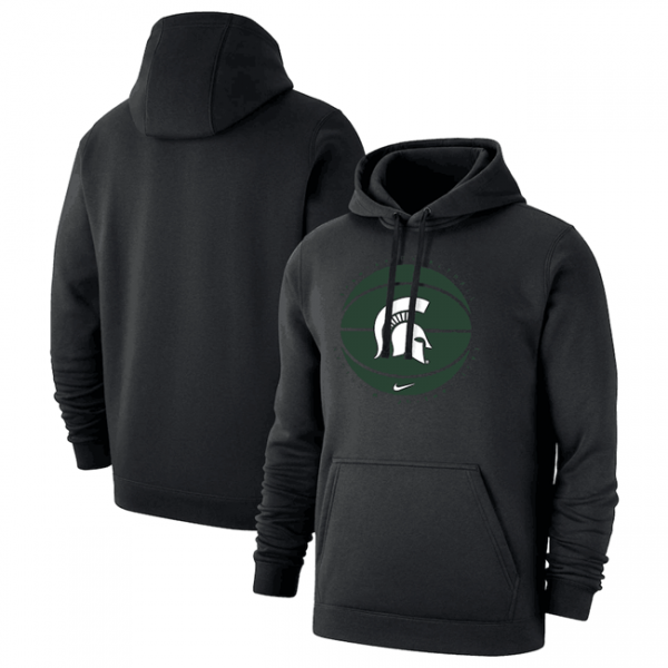 Men Michigan State Spartans Black Basketball Pullover Hoodie