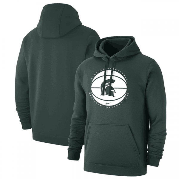 Men Michigan State Spartans Green Basketball Pullover Hoodie