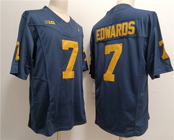 Men Michigan Wolverines #7 Donovan Edwards Navy Stitched Jersey