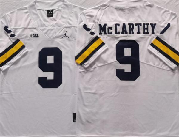 Men Michigan Wolverines #9 McCARTHY White Stitched Jersey