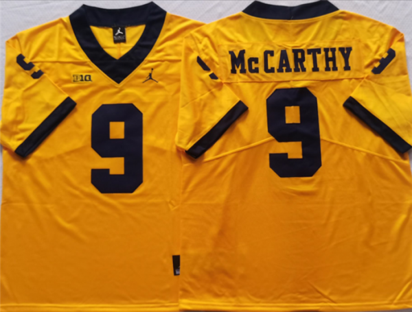 Men Michigan Wolverines #9 McCARTHY Yellow Stitched Jersey