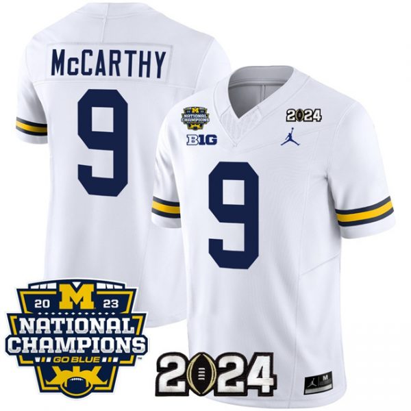 Michigan Wolverines ACTIVE PLAYER Custom White 2024 F.U.S.E. With 2023 National Champions Patch Stitched Jersey
