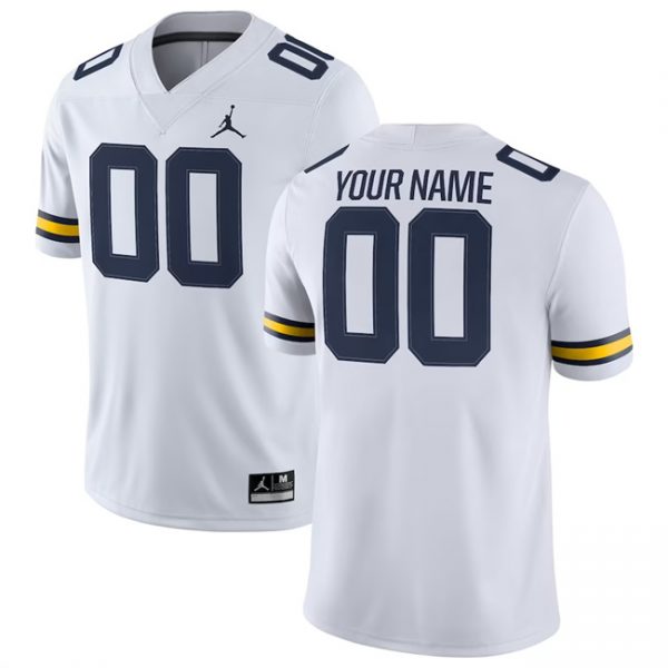 Michigan Wolverines Custom White Stitched Jersey