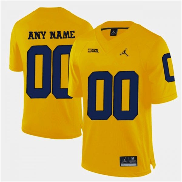 Michigan Wolverines Custom Yellow Stitched Jersey
