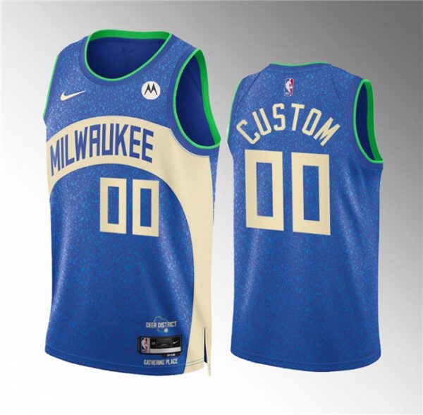 Milwaukee Bucks Active Player Custom 2023/24 Blue City Edition Stitched Basketball Jersey