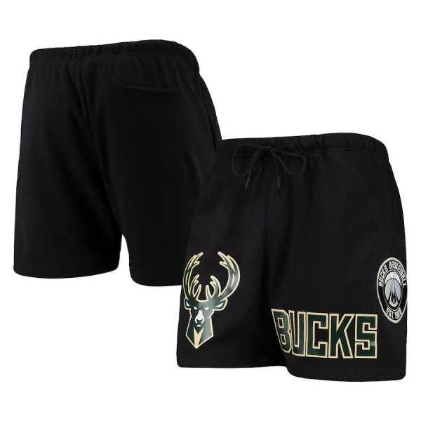Men Milwaukee Bucks Black Chenille Shorts