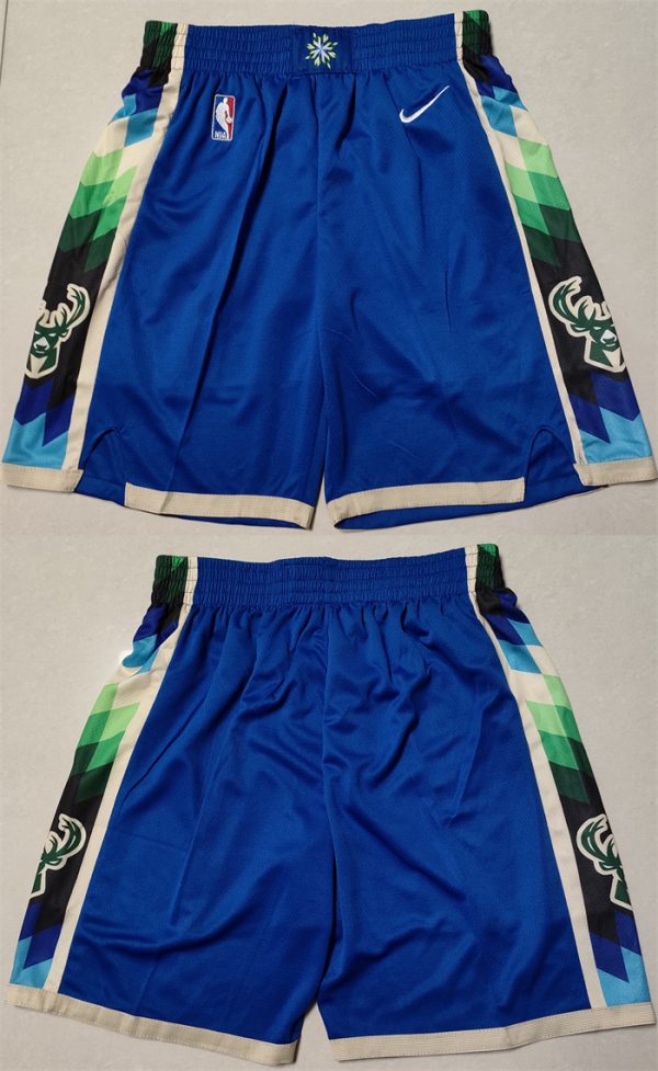 Men Milwaukee Bucks Blue Shorts (Run Small)