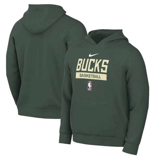 Men Milwaukee Bucks Green Spotlight Fleece Overhead Hoodie