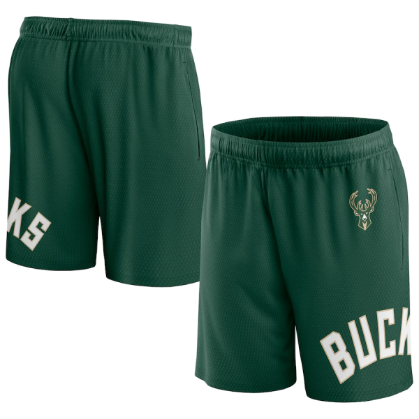 Men Milwaukee Bucks Hunter Green Free Throw Mesh Shorts