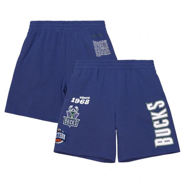 Men Milwaukee Bucks Pro Blue Shorts 002