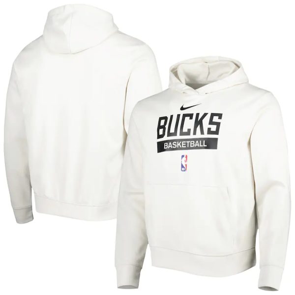 Men Milwaukee Bucks White Spotlight Fleece Overhead Hoodie