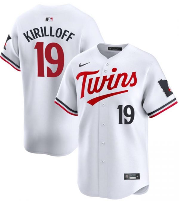 Men Minnesota Twins #19 Alex Kirilloff White 2024 Home Limited Stitched Baseball Jersey