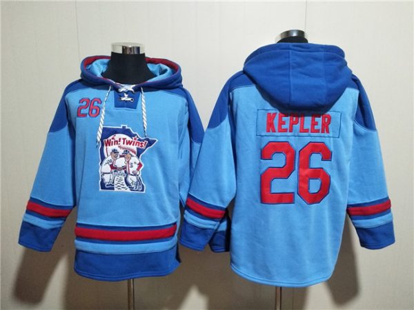 Men Minnesota Twins #26 Max Kepler Blue Ageless Must-Have Lace-Up Pullover Hoodie