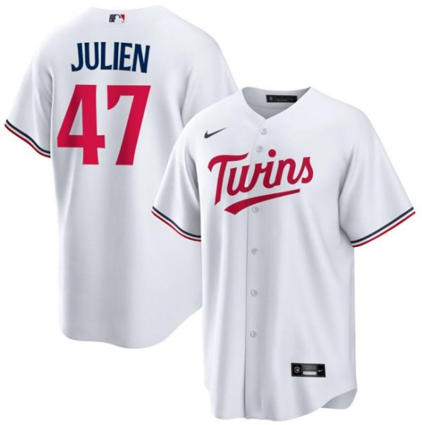 Men Minnesota Twins #47 Edouard Julien White Cool Base Stitched Baseball Jersey