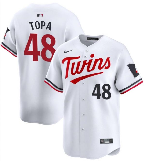 Men Minnesota Twins #48 Justin Topa White 2024 Home Limited Cool Base Stitched Baseball Jersey
