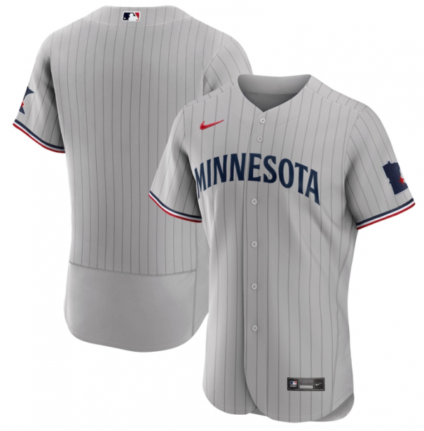 Men Minnesota Twins Blank Grey 2023 Home Team Flex Base Stitched Jersey