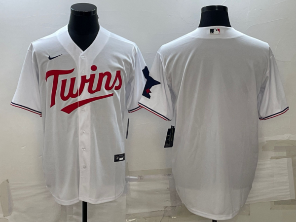 Men Minnesota Twins Blank White Cool Base Stitched Jersey