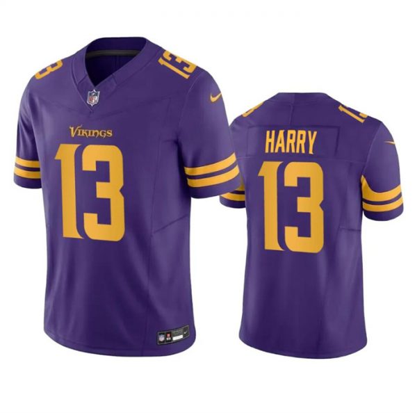 Men Minnesota Vikings #13 N'Keal Harry Purple 2023 F.U.S.E. Color Rush Limited Stitched Jersey