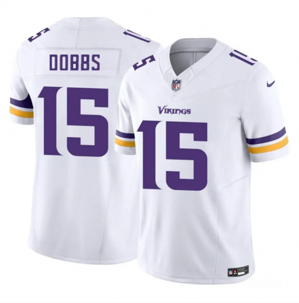 Men Minnesota Vikings #15 Josh Dobbs White 2023 F.U.S.E. Vapor Untouchable Limited Stitched Jersey