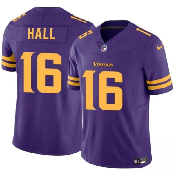 Men Minnesota Vikings #16 Jaren Hall Purple 2023 F.U.S.E. Vapor Untouchable Color RushLimited Stitched Jersey