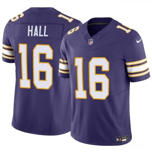 Men Minnesota Vikings #16 Jaren Hall Purple 2023 F.U.S.E. Vapor Untouchable Throwback Limited Stitched Jersey