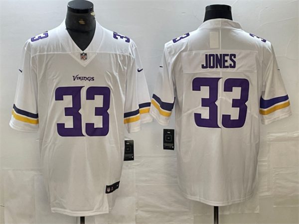Men Minnesota Vikings #33 Aaron Jones White Vapor Untouchable Limited Stitched Jersey