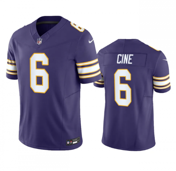 Men Minnesota Vikings #6 Lewis Cine Purple 2023 F.U.S.E. Vapor Untouchable Limited Stitched Jersey
