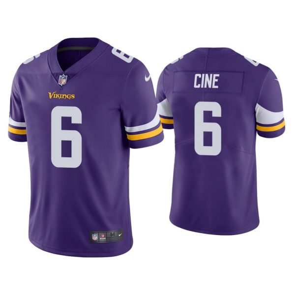 Men Minnesota Vikings #6 Lewis Cine Purple Vapor Untouchable Stitched Jersey
